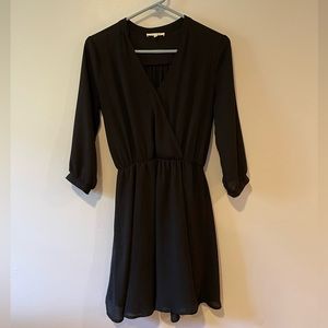 Black Flowy Wrap Around Dress